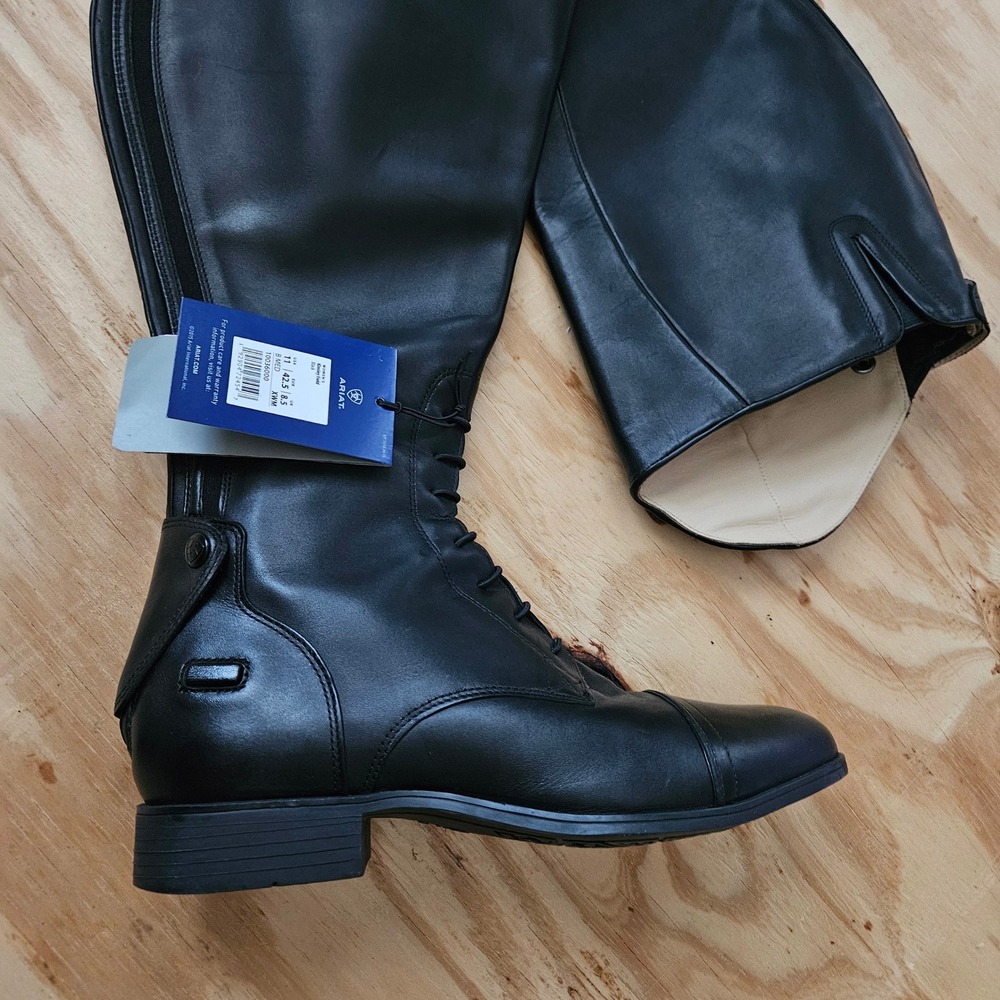 Ariat Kinsley Field Boots Black Leather Tall Riding Boots 10036000 Womens 11 XWM - Picture 7 of 8